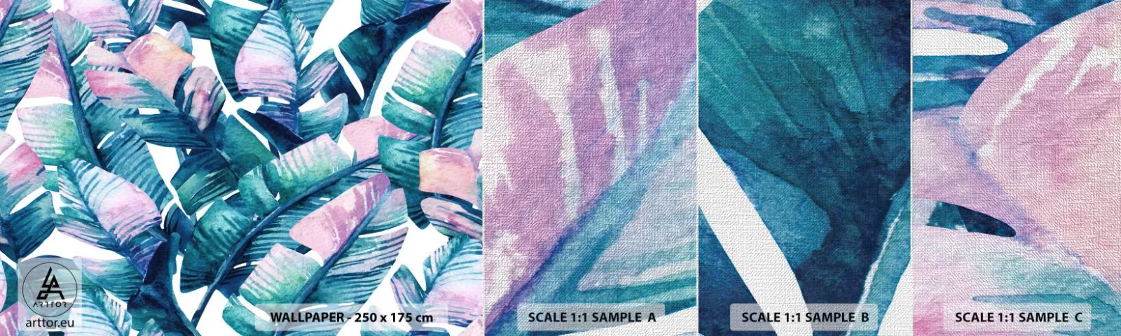 Vzor Fototapety Premium Canvas - V banánovém háji - Abstrakce, Listy, Kus - 100x30 cm