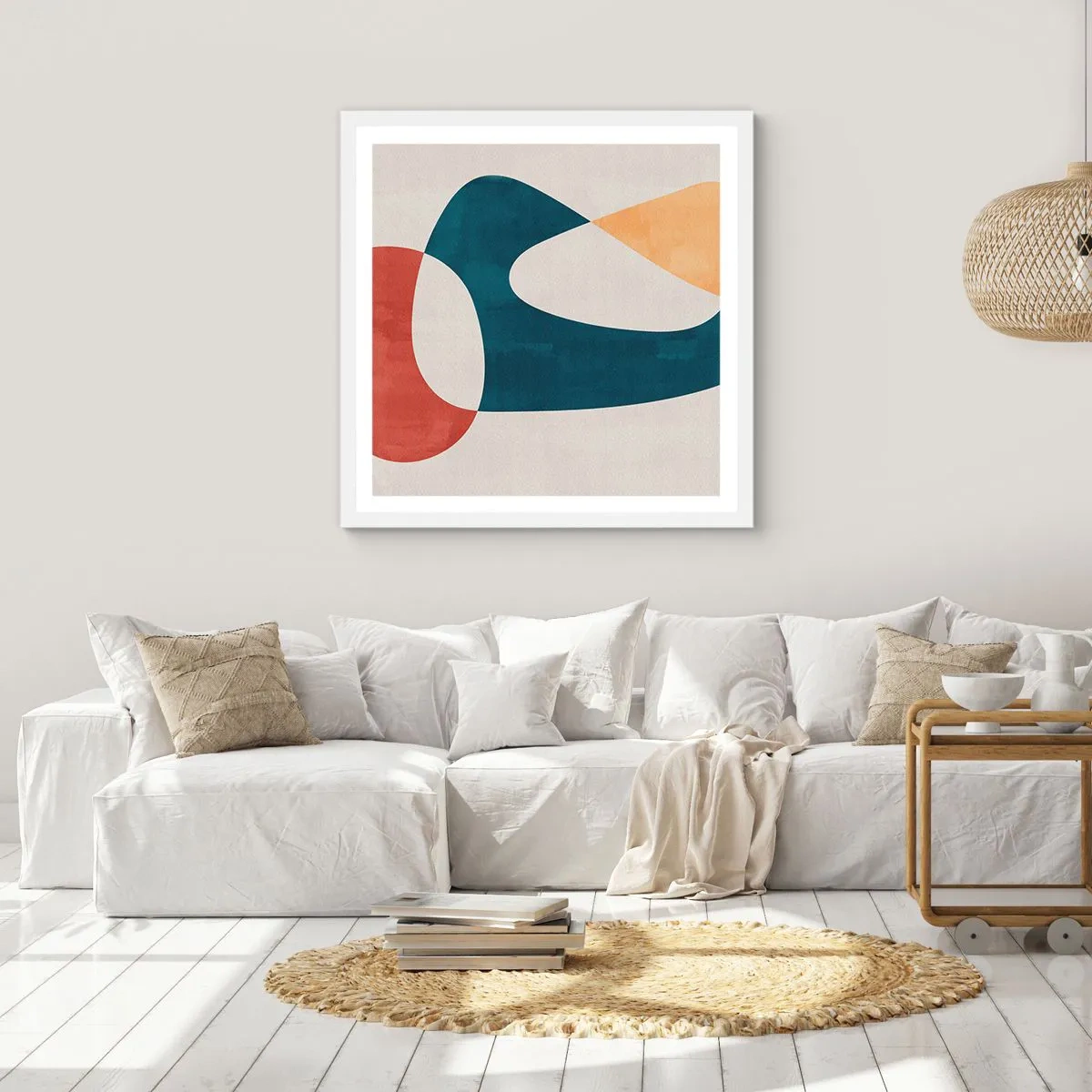 Plakát v bílém rámu - Vlivy a metamorfózy - 50x50 cm