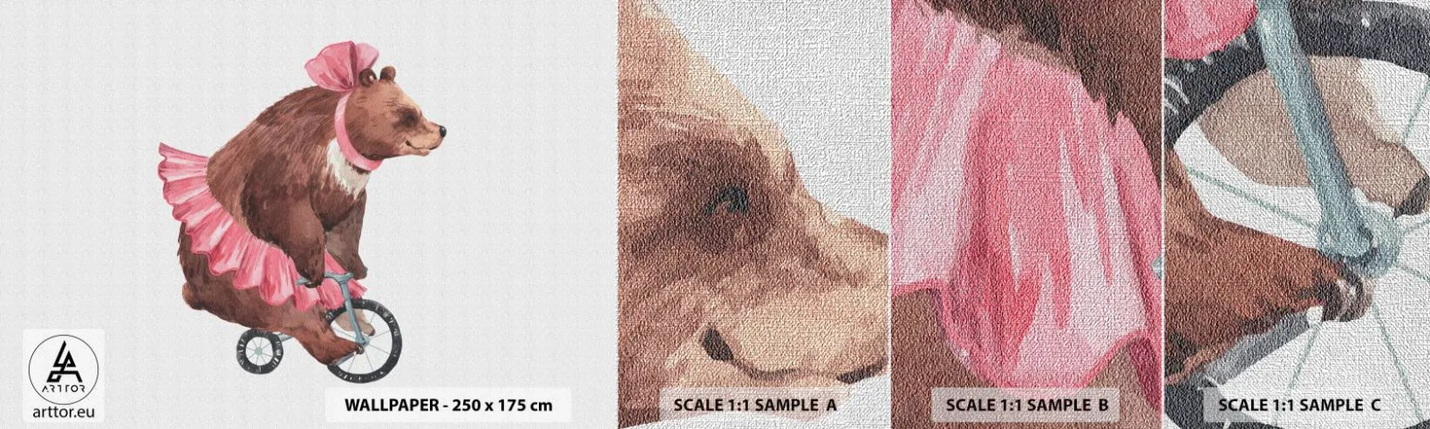 Vzor Fototapety Premium Canvas - To je ale cirkus! - Medvěd, Cirkus, Dívčí - 100x30 cm