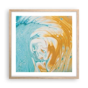 Plakát v rámu světlý dub - Pastelový vír - 50x50 cm