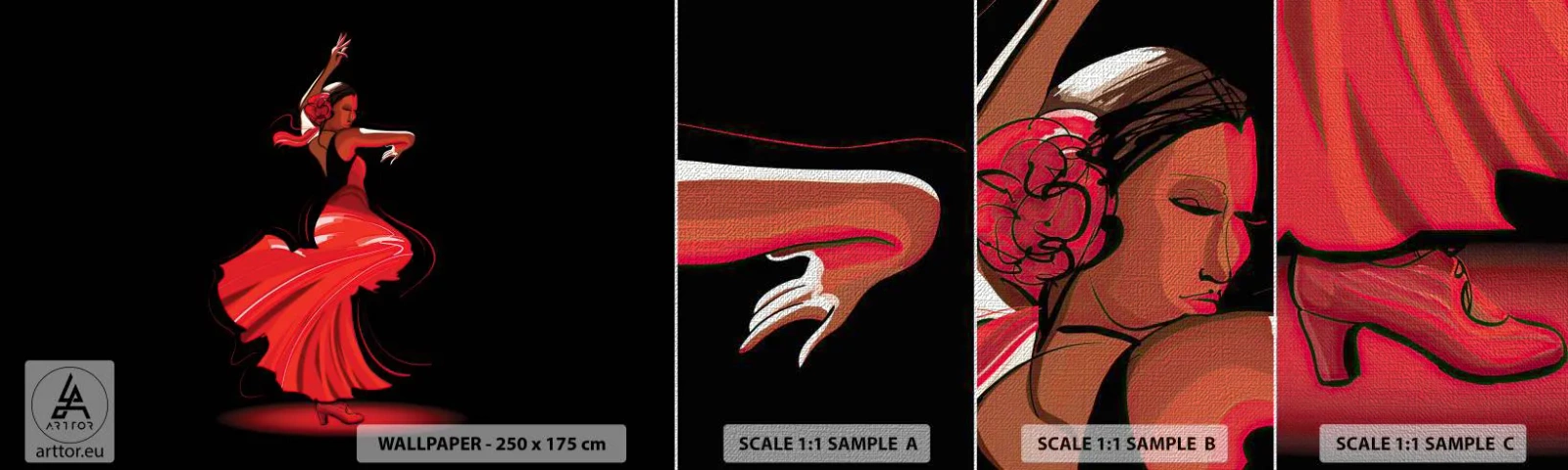 Vzor Fototapety Premium Canvas - Žhavá duše flamenco - Tanečník, flamenco, Tanec - 100x30 cm