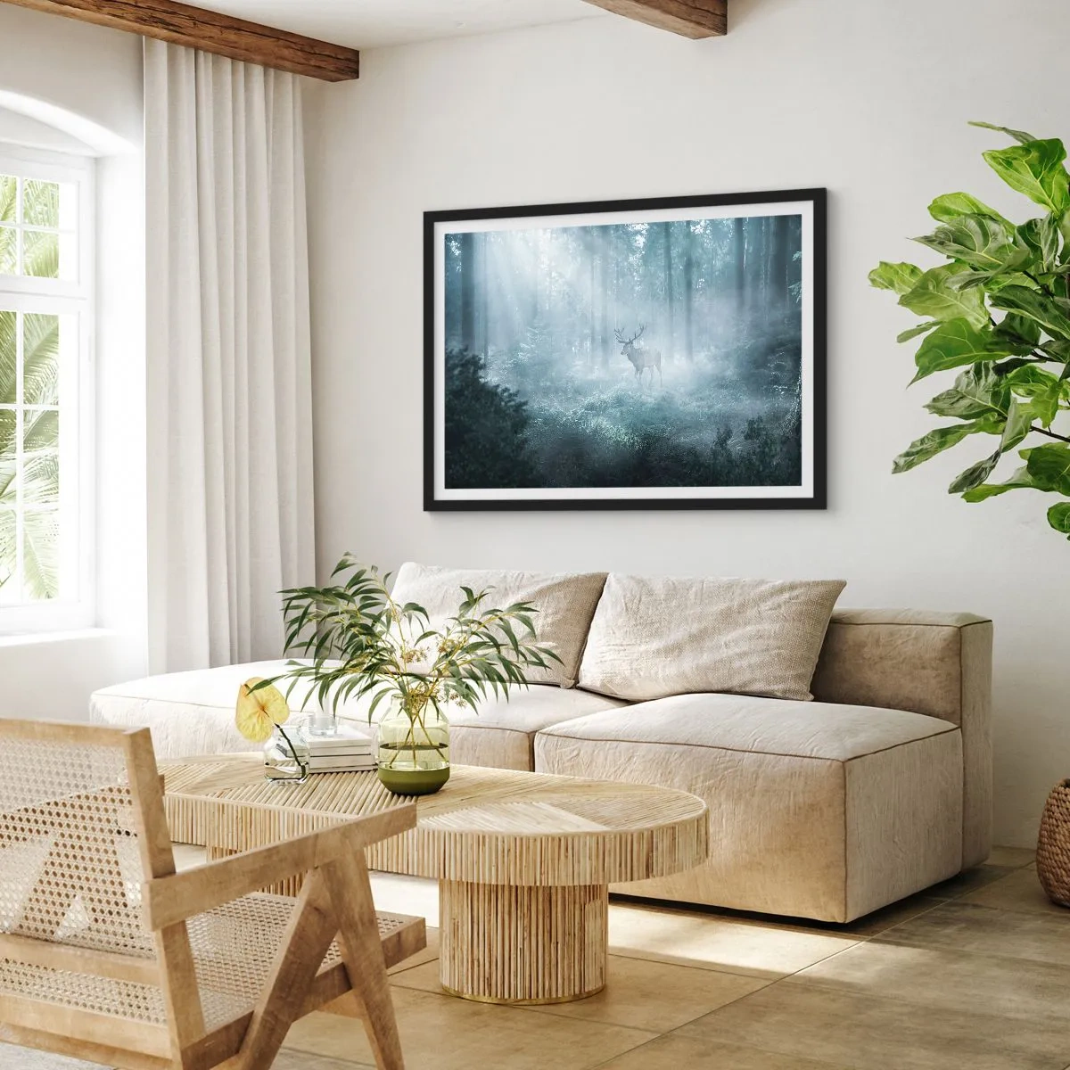 Plakát v černém rámu - Ranní obchůzka sídliště - 50x40 cm