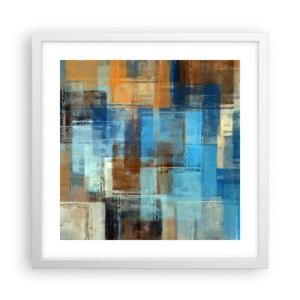 Plakát v bílém rámu - Přes modrý závoj - 40x40 cm
