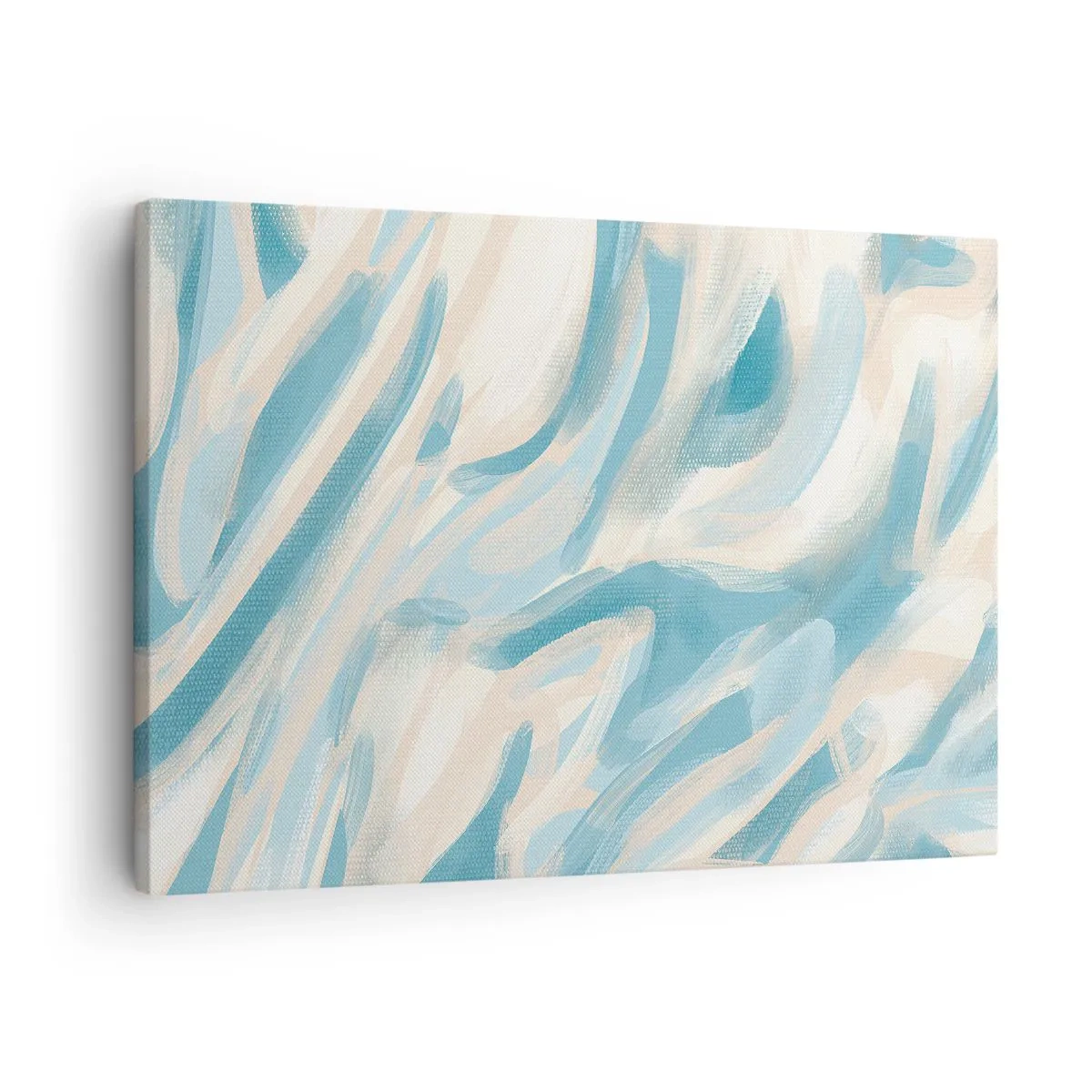 Obraz na plátně - Abstraktní modré pruhy na světlém pozadí - 70x50cm - Jarní závany - Moderní nástěnná dekorace do obývacího pokoje a ložnice ARTTOR