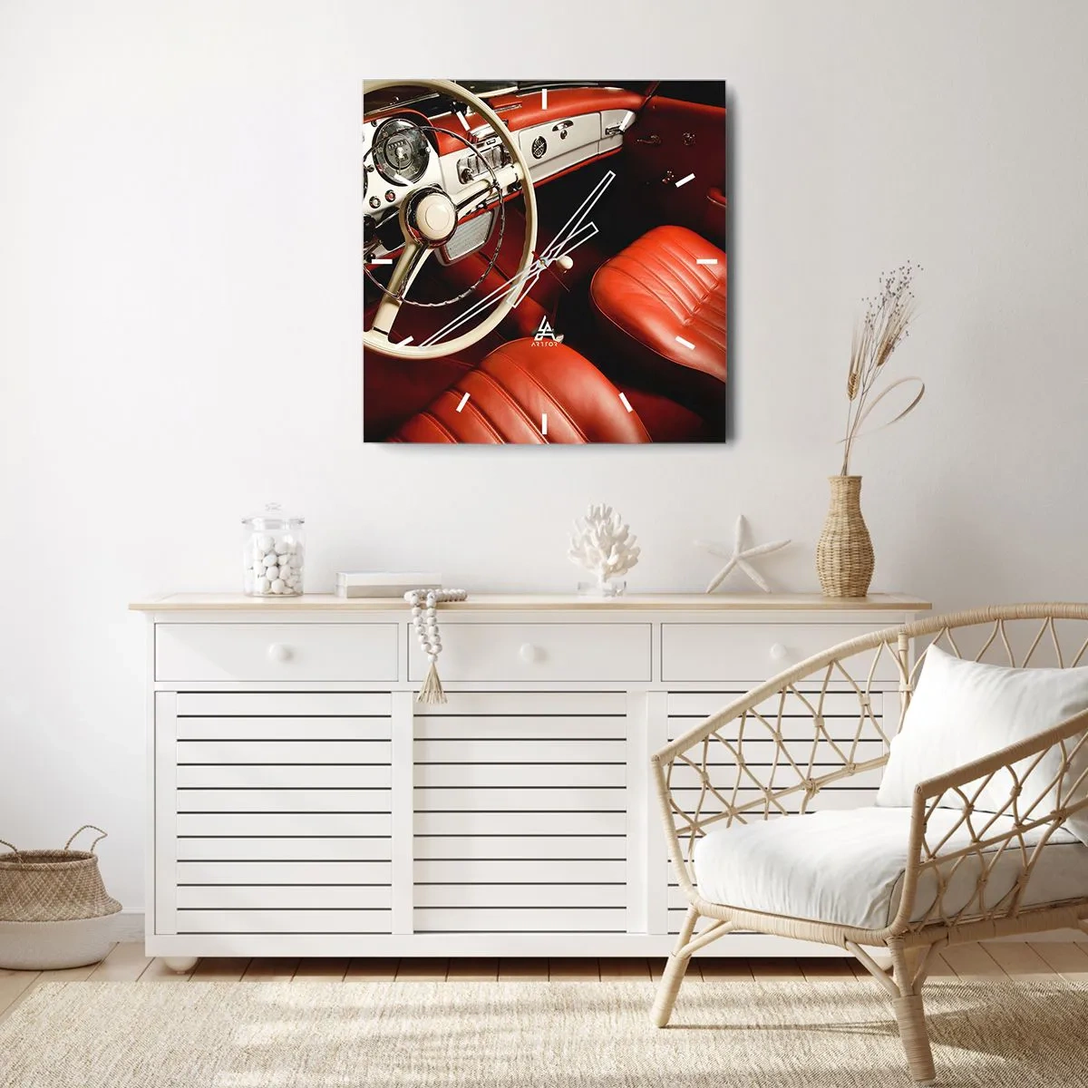 Nástěnné hodiny - Luxus ve stylu vintage - 40x40 cm