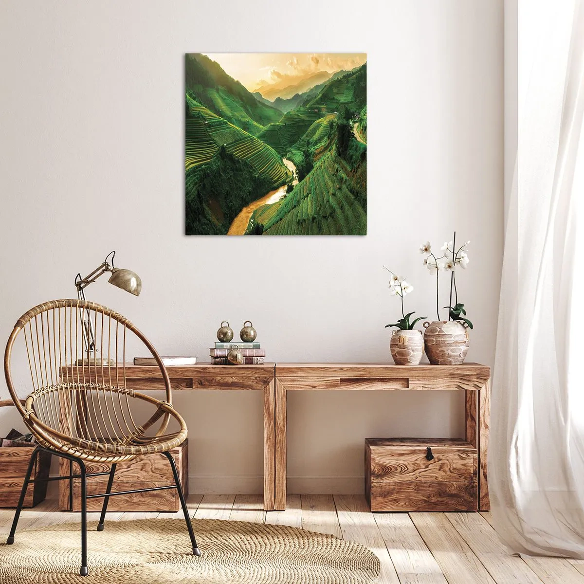Obraz na plátně - Vietnamské údolí - 60x60 cm