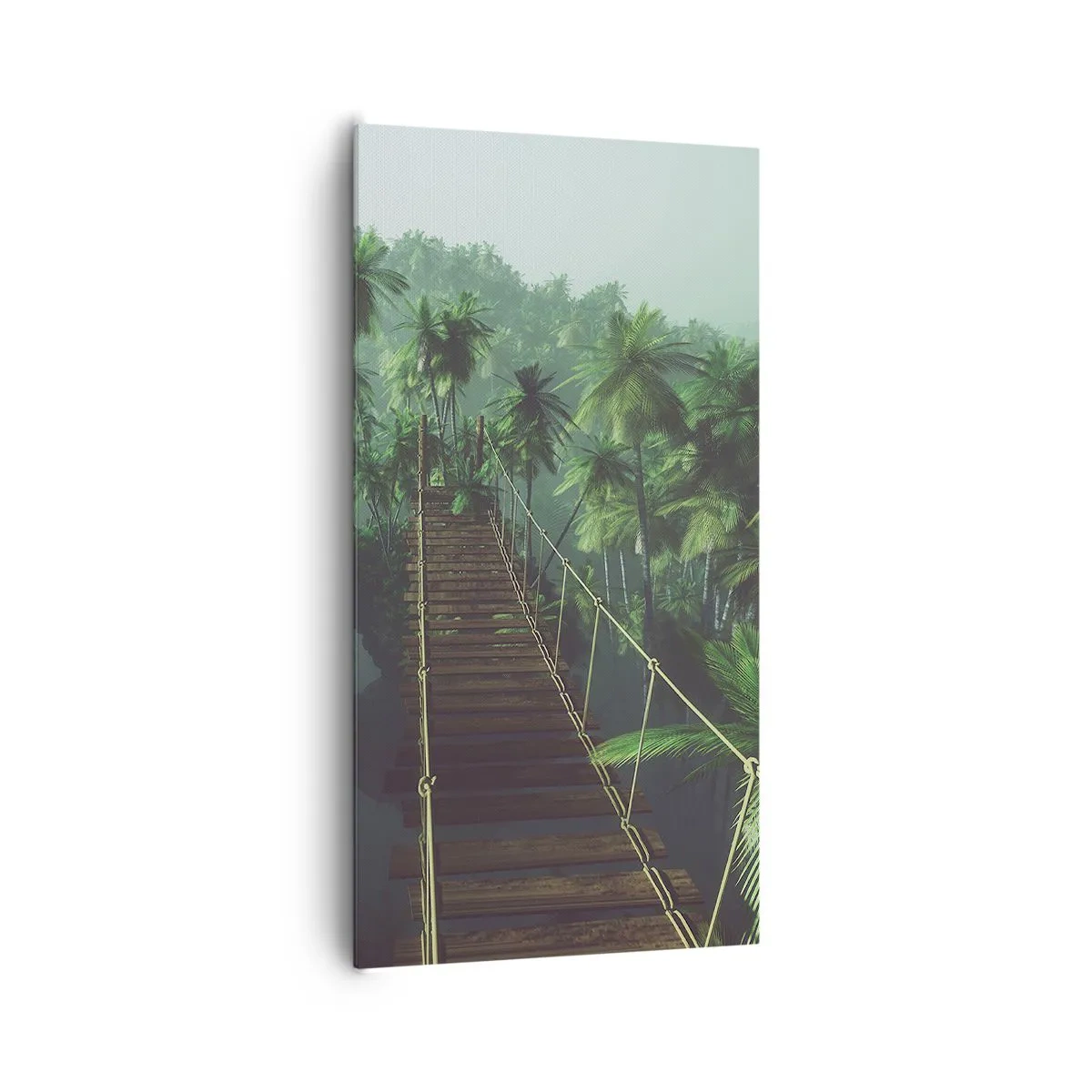 Obraz na plátně - U vodopádu zeleně - 65x120 cm