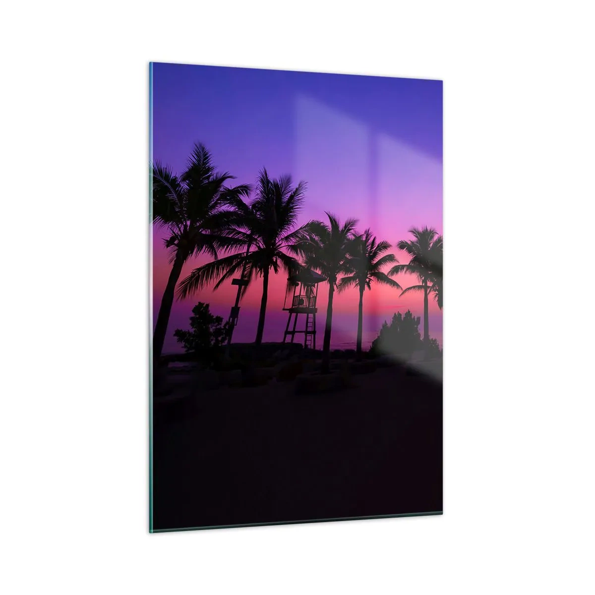 Obraz na skle - Večer pod palmami - 50x70 cm