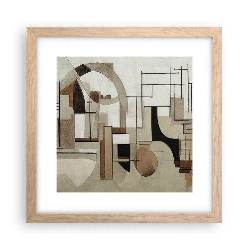 Plakát v rámu světlý dub - Městská krajina 2.0 - 30x30 cm