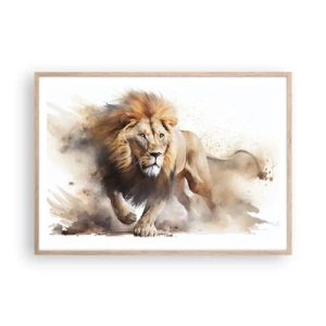 Plakát v rámu světlý dub - Král se pohnul - 100x70 cm