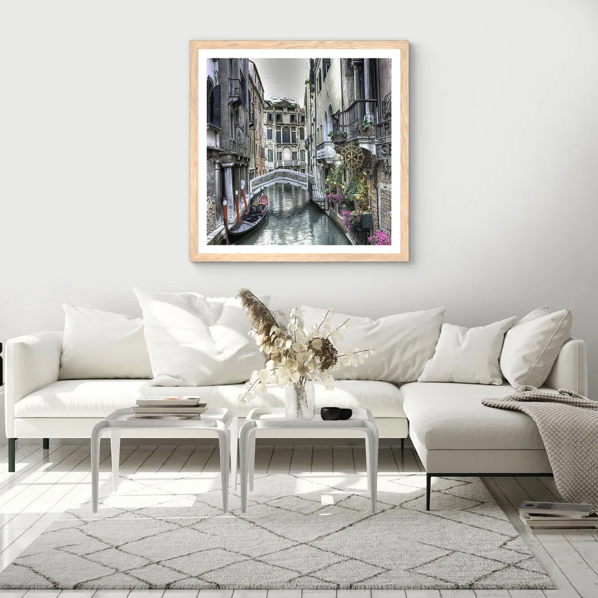 Plakát v rámu světlý dub - Od staletí v tichém zamyšlení - 50x50 cm