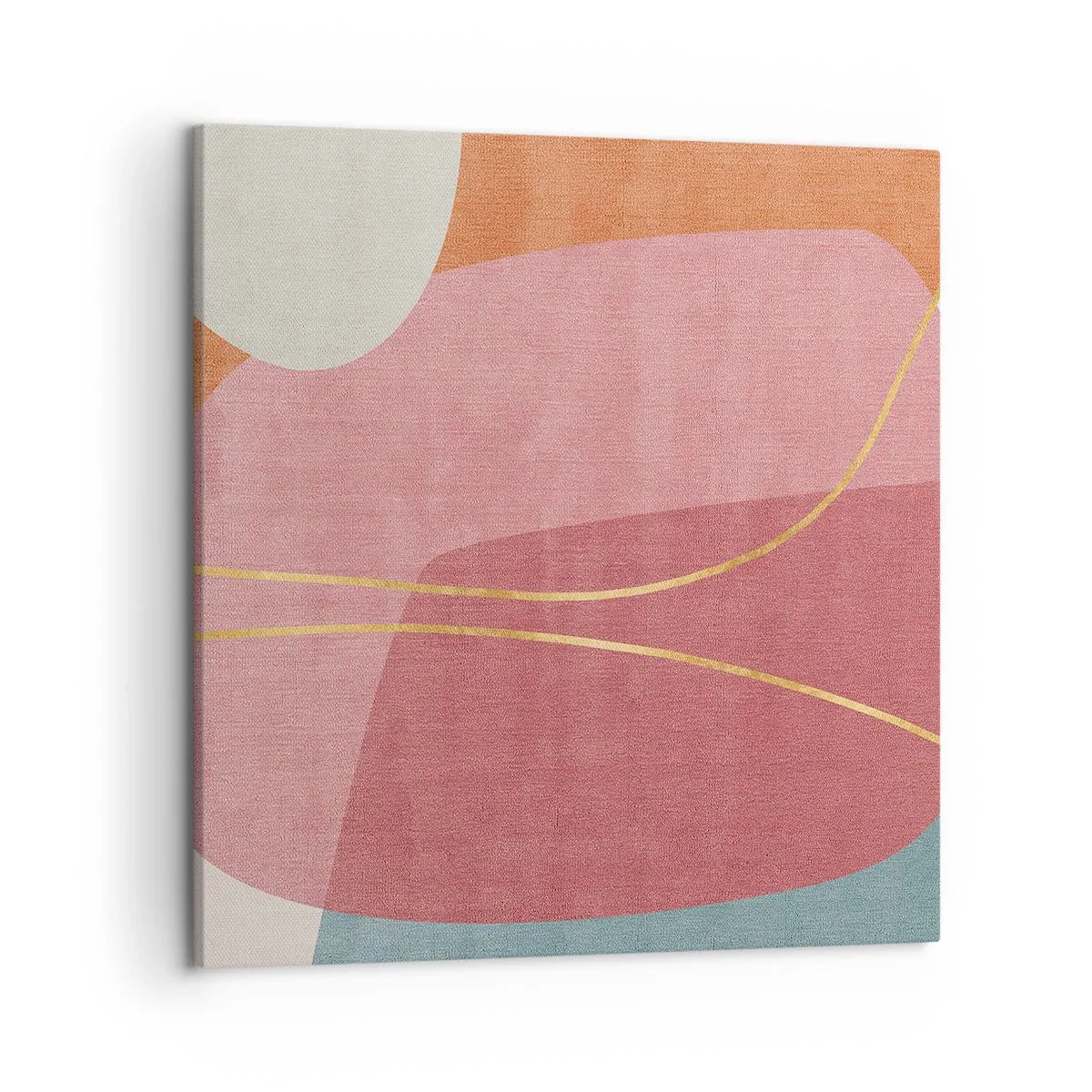 Obraz na plátně - Pastelová kompozice se zlatou nití - 50x50 cm