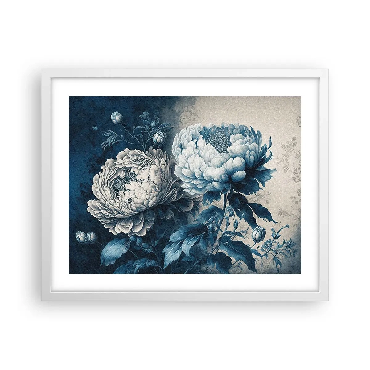 Plakát v bílém rámu - Shodný pár - 50x40 cm