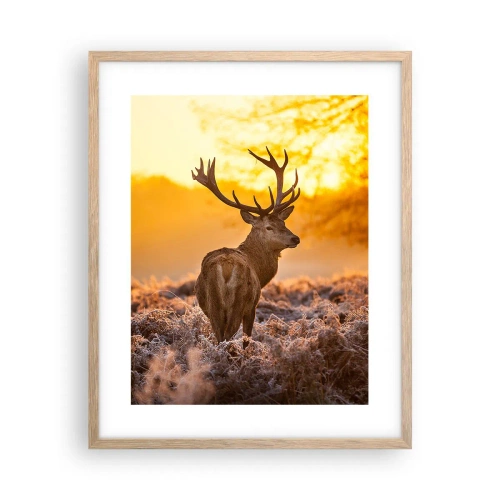 Plakát v rámu světlý dub - Král podzimního lesa - 40x50 cm