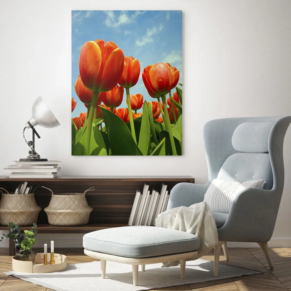 Obraz na skle - Kromě blankytného nebe nic v životě nepotřebují - 50x70 cm