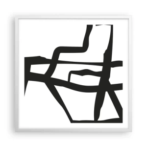 Plakát v bílém rámu - Černobílá konstrukce - 60x60 cm