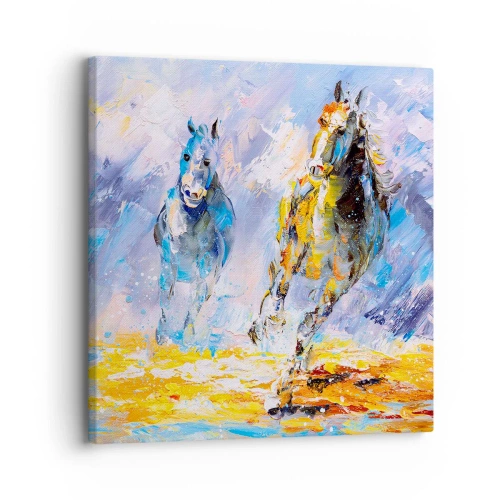 Obraz na plátně - Cválající skrze září - 30x30 cm