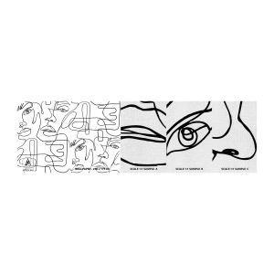 Vzor Fototapety Premium Canvas - Ve spletených emocích - Tváře, Čára, Oči - 100x30 cm