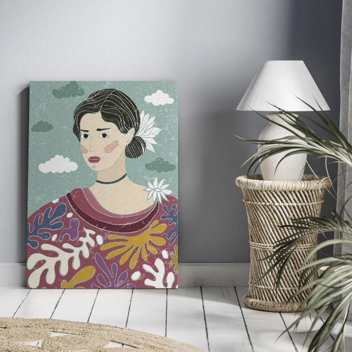 Obraz na plátně - S melancholií v pohledu - 55x100 cm