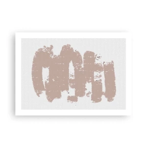 Plakát - Abstrakce v jemné růžové - 70x50 cm