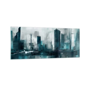 Obraz na skle - Město v barvě deště - 100x40 cm