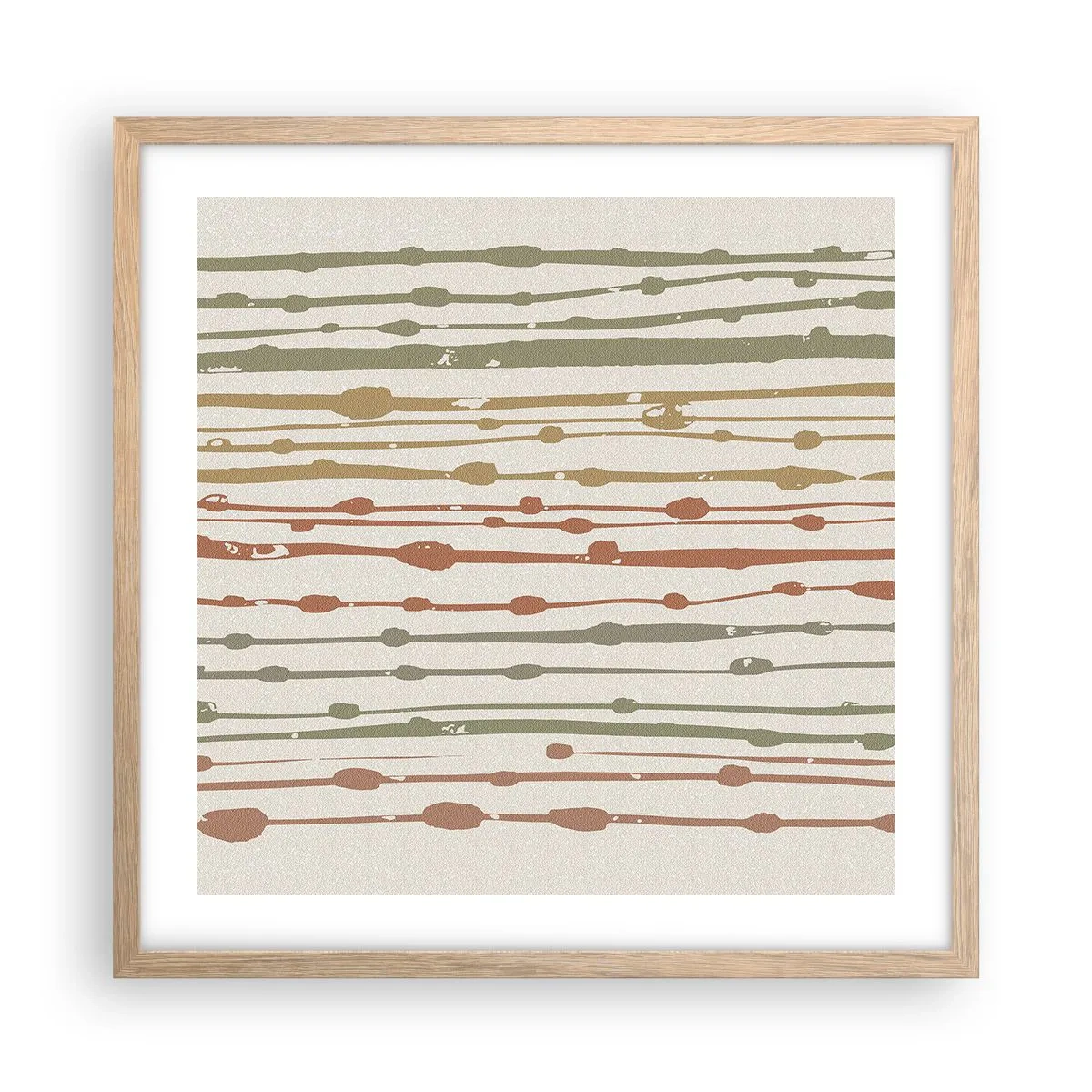 Plakát v rámu světlý dub - Hudební záznam barev - 50x50 cm