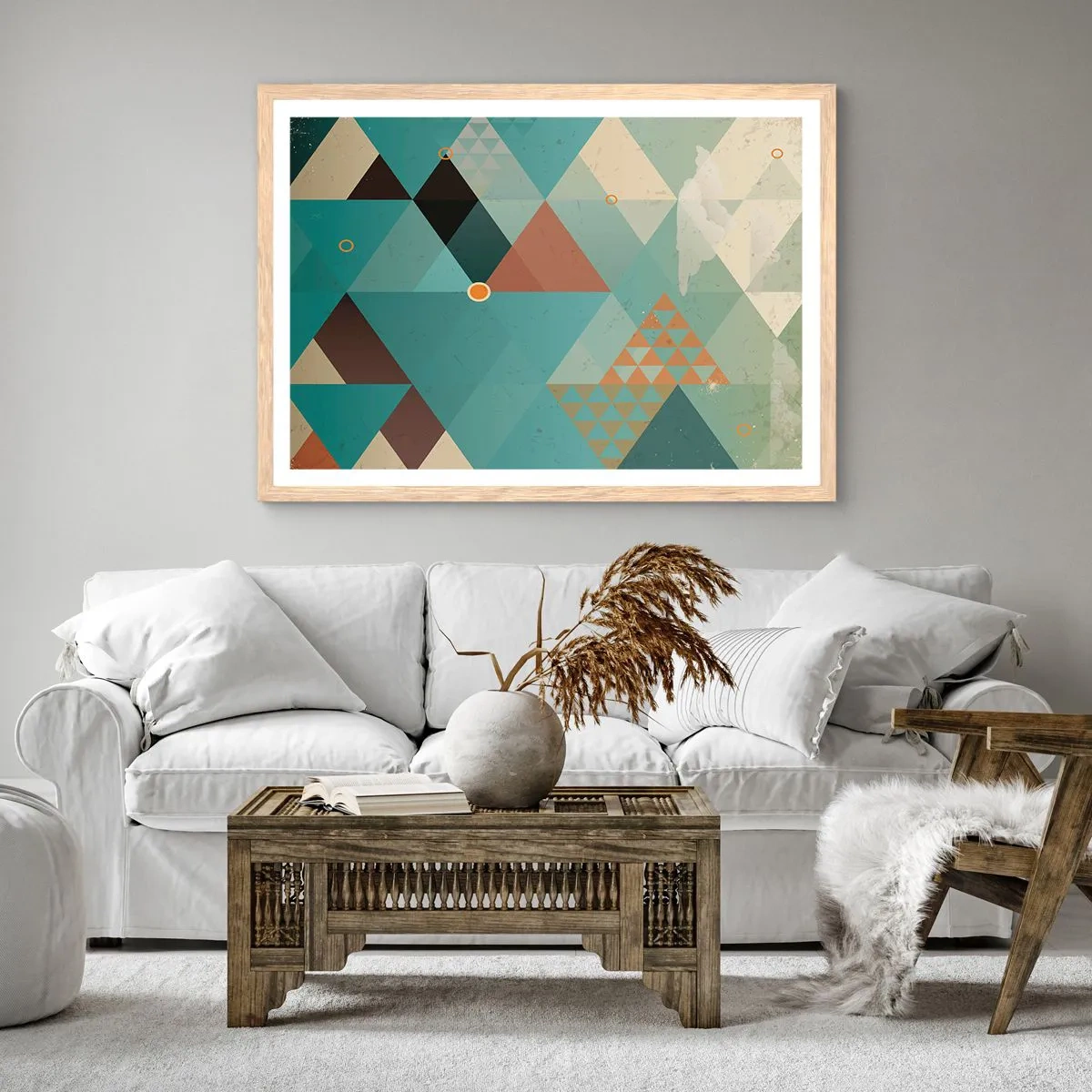 Plakát v rámu světlý dub - Jednota mnohosti, mnohost jednoty - 91x61 cm