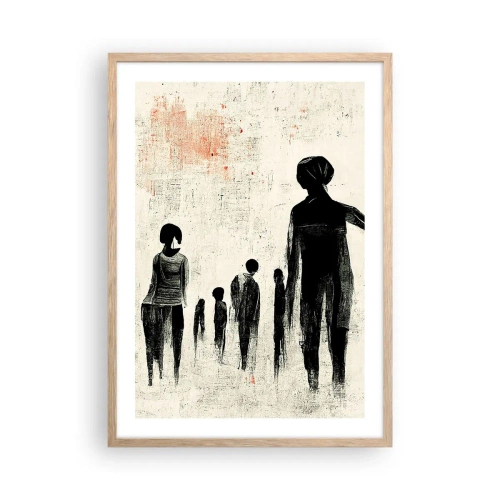 Plakát v rámu světlý dub - Proti samotě - 50x70 cm