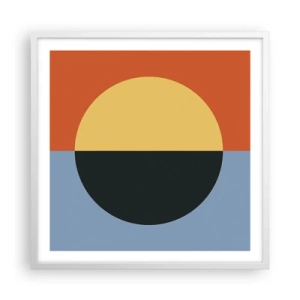 Plakát v bílém rámu - Kompozice tepla a chladu - 60x60 cm