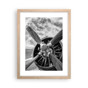 Plakát v rámu světlý dub - Dobyvatel oblohy - 30x40 cm