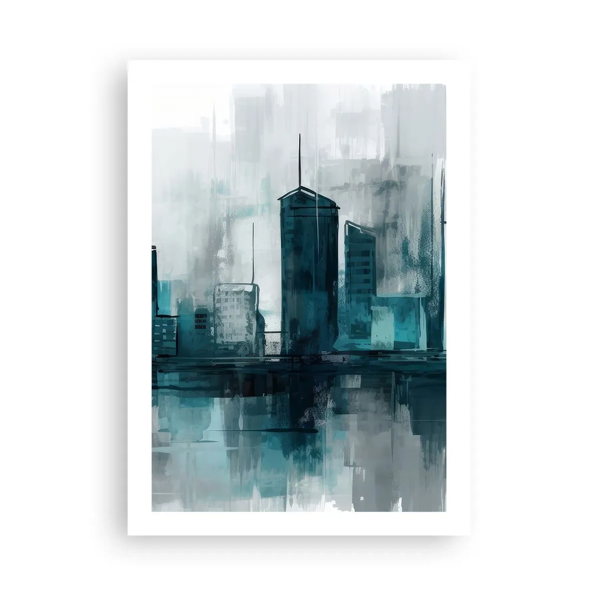 Plakát - Město v barvě deště - 50x70 cm