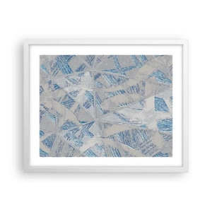 Plakát v bílém rámu - V šedomodrém labyrintu - 50x40 cm