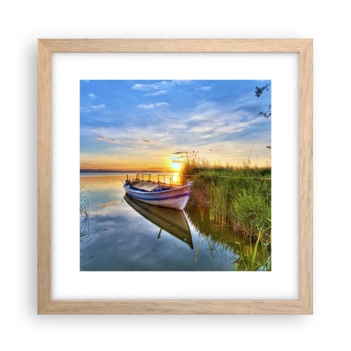 Plakát v rámu světlý dub - Zátoka splněných snů - 30x30 cm