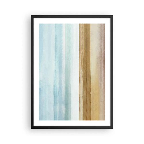 Plakát v černém rámu - Minimalistická krajina v pastelových odstínech - 50x70cm - Utěšení - Moderní nástěnná dekorace do obývacího pokoje a ložnice ARTTOR