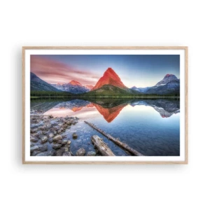 Plakát v rámu světlý dub - Teplo a chlad - 100x70 cm