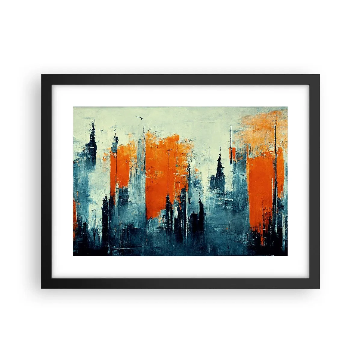 Plakát v černém rámu - Moderní krajina - 40x30 cm