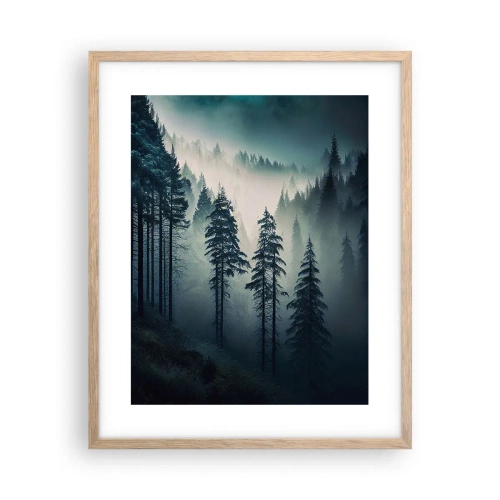 Plakát v rámu světlý dub - Horské ráno - 40x50 cm