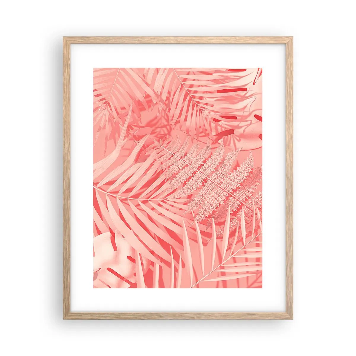 Plakát v rámu světlý dub - Růžový koncept - 40x50 cm