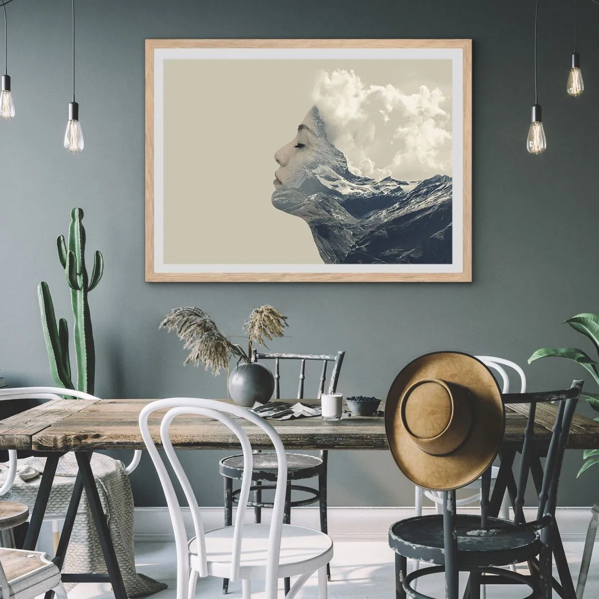 Plakát v rámu světlý dub - Krása živlů - 100x70 cm