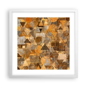 Plakát v bílém rámu - Svět zachycený v podobě - 40x40 cm