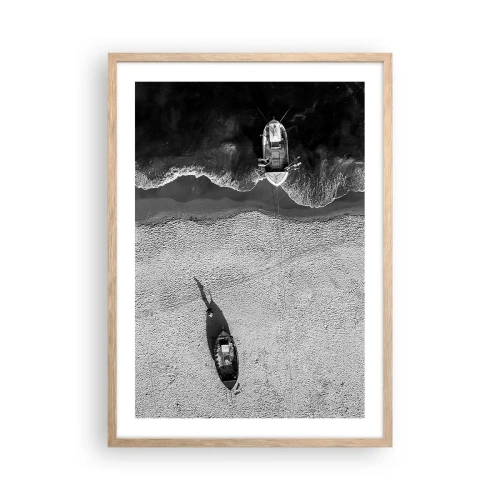 Plakát v rámu světlý dub - Ještě na břehu… - 50x70 cm