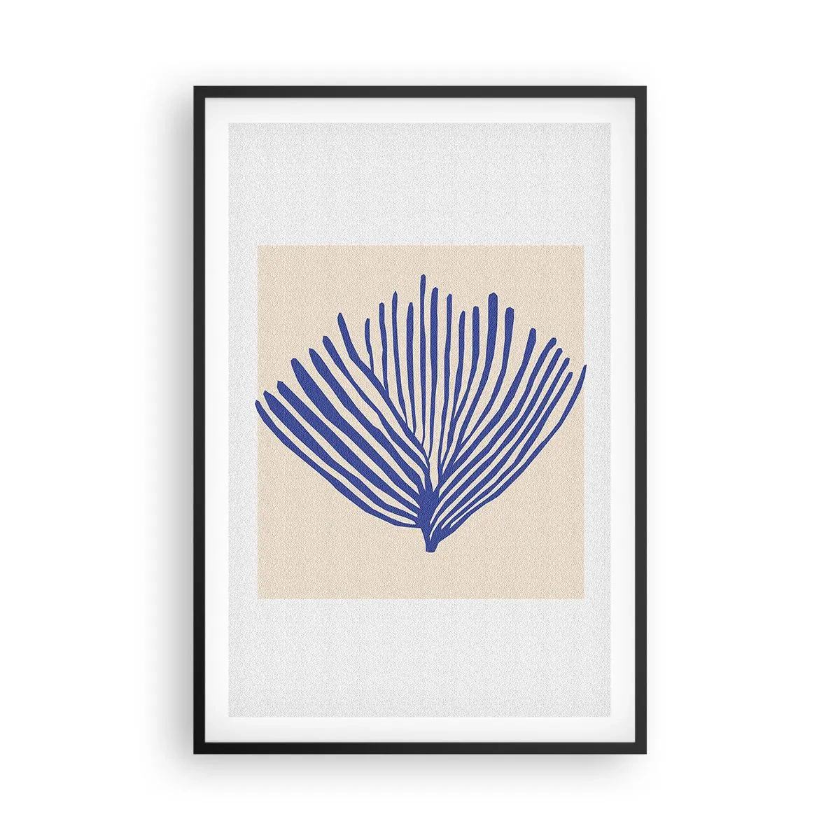 Plakát v černém rámu - Modrý vějíř - 61x91 cm