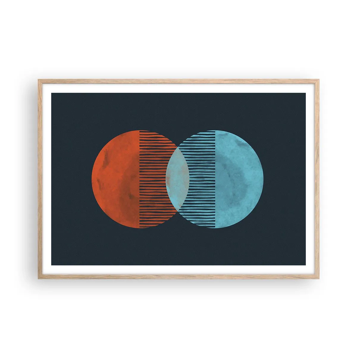 Plakát v rámu světlý dub - Astronomická fantazie - 100x70 cm