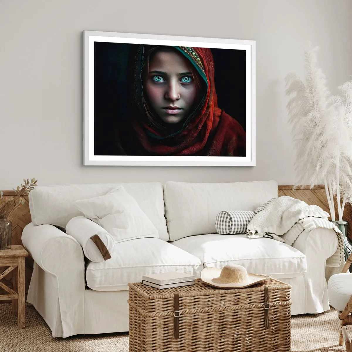 Plakát v bílém rámu - Východní princezna - 100x70 cm