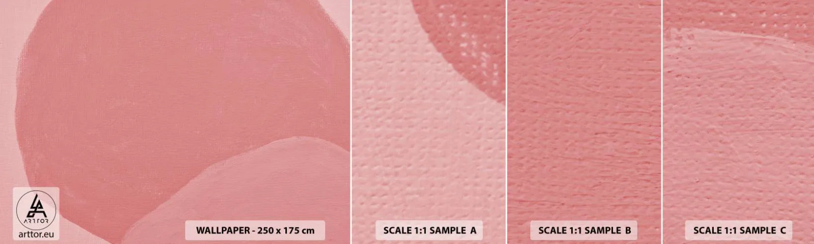 Vzor Fototapety Samolepicí Deluxe Sticker - Organická kompozice v růžové - Pastel, Tvary, Minimalistický - 100x30 cm