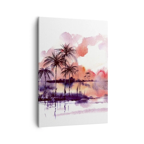 Obraz na plátně - Klid tropů v červené - 50x70 cm