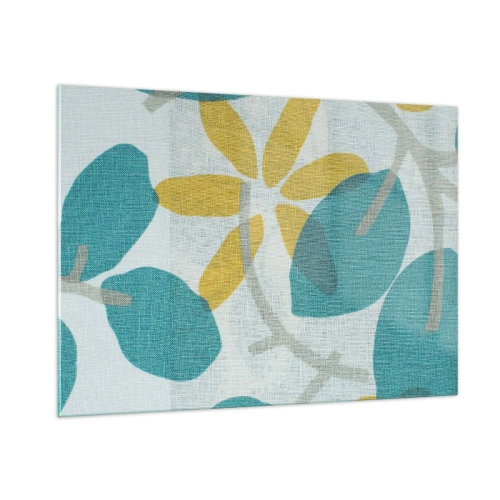 Obraz na skle - Mezi azurovými listy - 100x70 cm