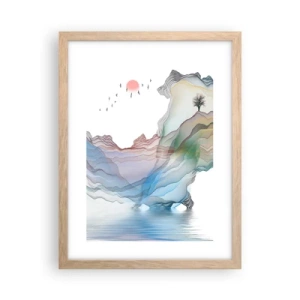 Plakát v rámu světlý dub - Ke křišťálovým horám - 30x40 cm
