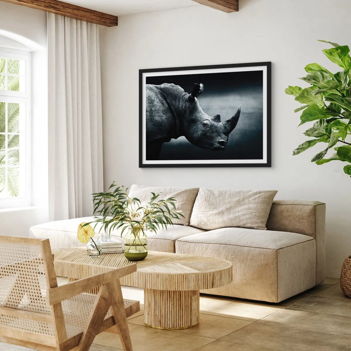 Plakát v černém rámu - Pravý profil - 100x70 cm