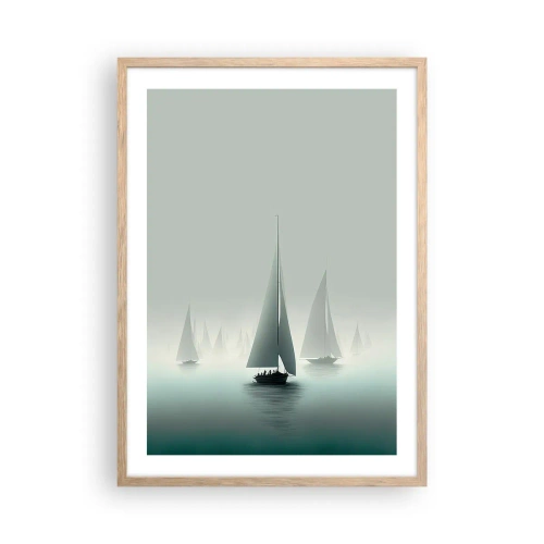 Plakát v rámu světlý dub - Postavený z mlhy - 50x70 cm